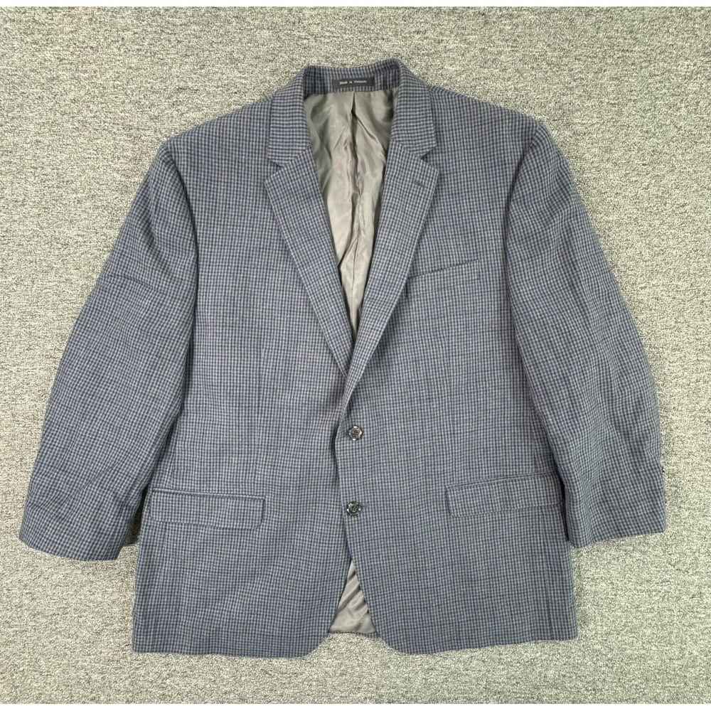 Ralph‎ Lauren Blazer Mens 48R Blue Plaid Check Sport Coat Lined Career
